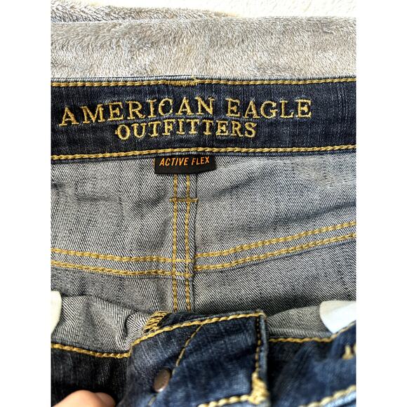 American Eagle Active Flex Straight Leg Dark Wash Size 36x32 - Picture 4 of 6